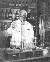 Hans Richard Giger in the Steinbock-Apotheke (Capricorn Pharmacy).
